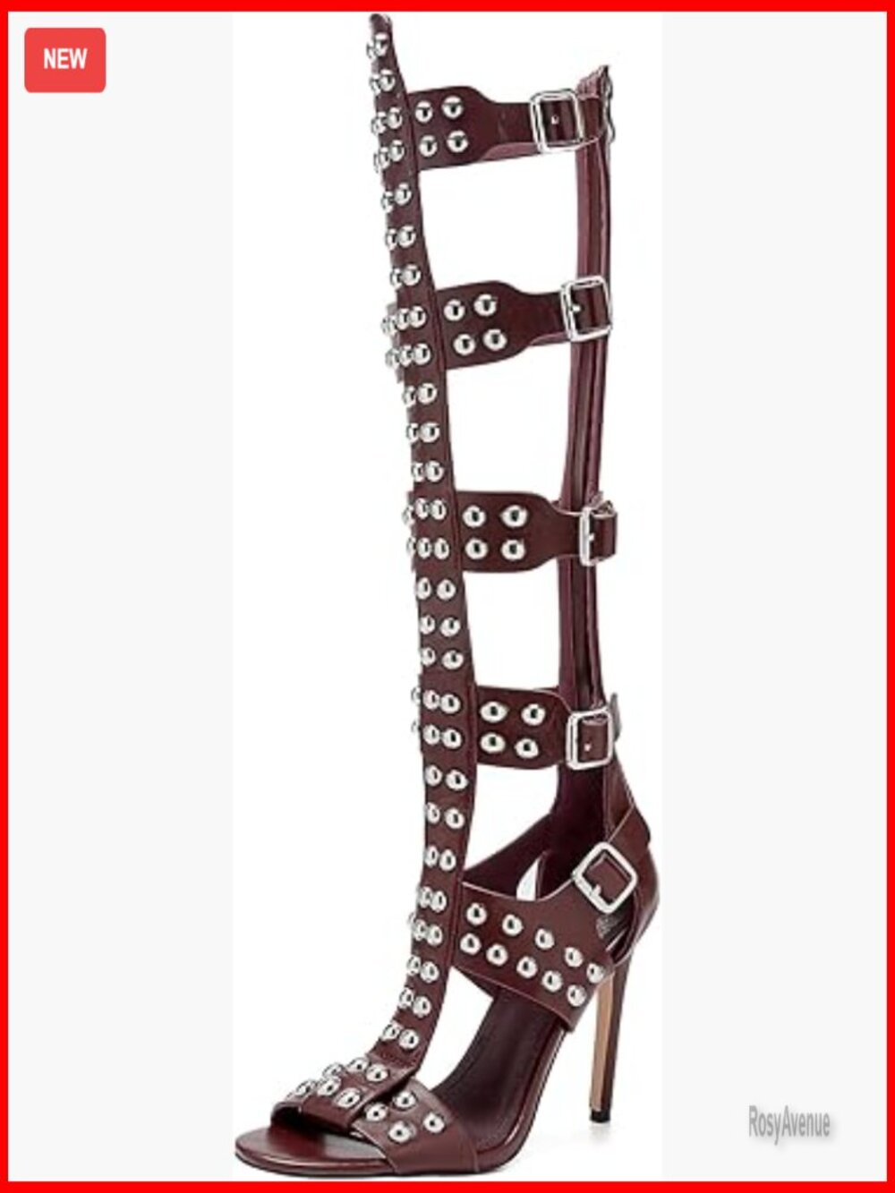 Knee High Boots with Open Toe 4.3IN Stiletto Heels Metal Buckles Party Wedding